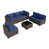 Blue Cushion/Brown Frame