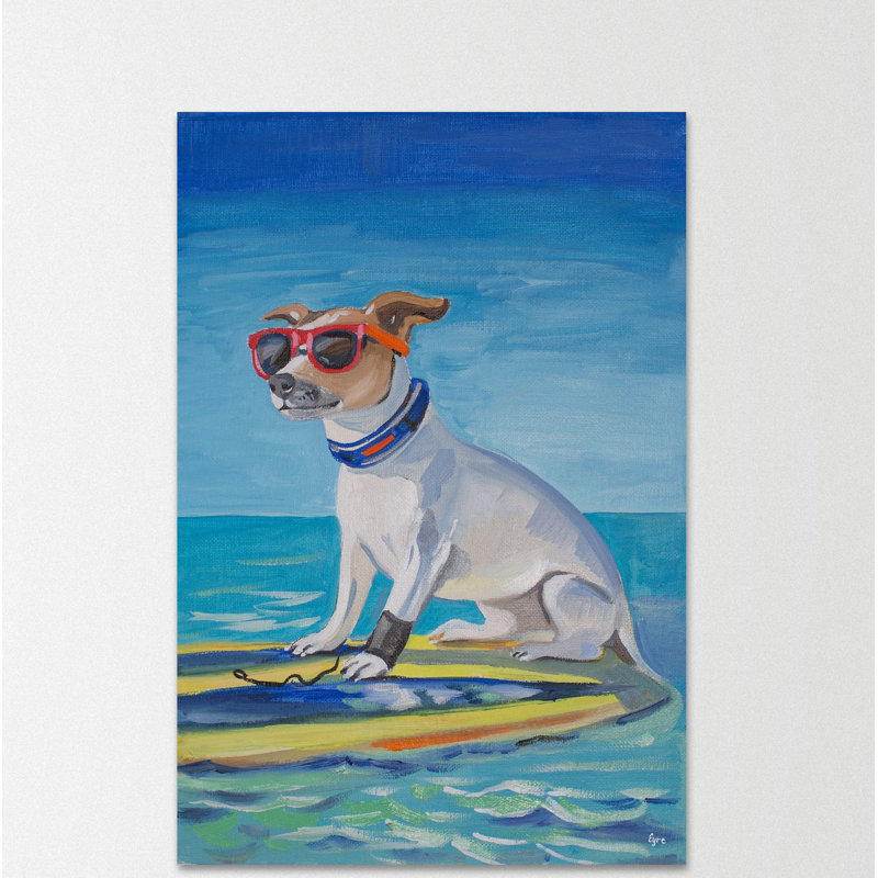 Cool Surf Dog by Eyre Tarney - Wrapped Canvas Print, 152cm H x 101cm W x 3.81cm D