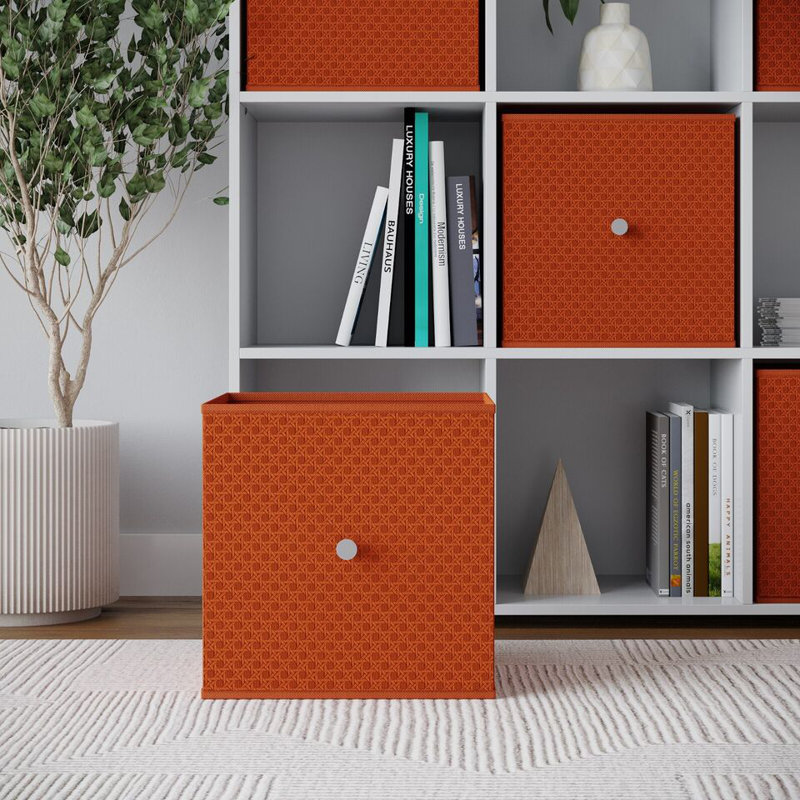 17 Stories Woven Decorative Basket, Orange