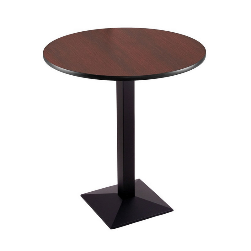 Counter Height Pedestal Table, 36", Black, 42"