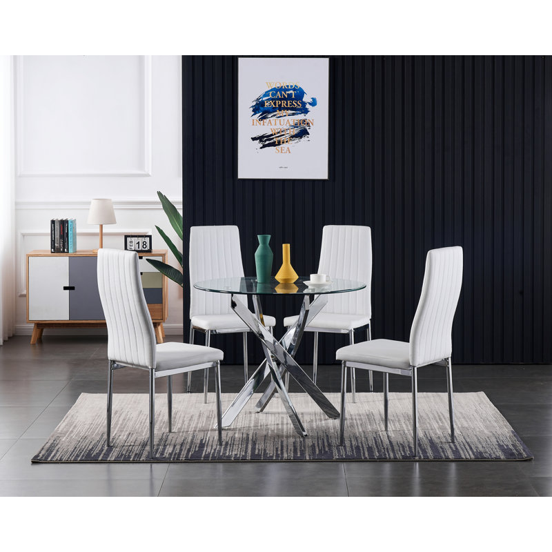 Sarkis 4 - Person Dining Set, White
