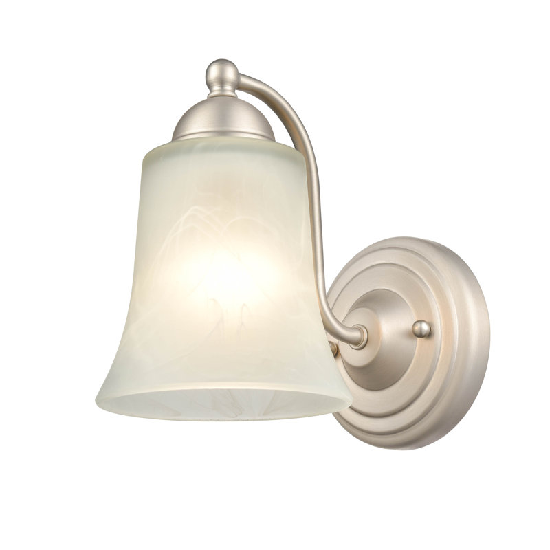 SantaMonica Steel Armed Sconce, Satin Nickel