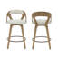Tabourets de comptoir pivotants courbés et rembourrés - Design moderne Mid-Century-1943445832