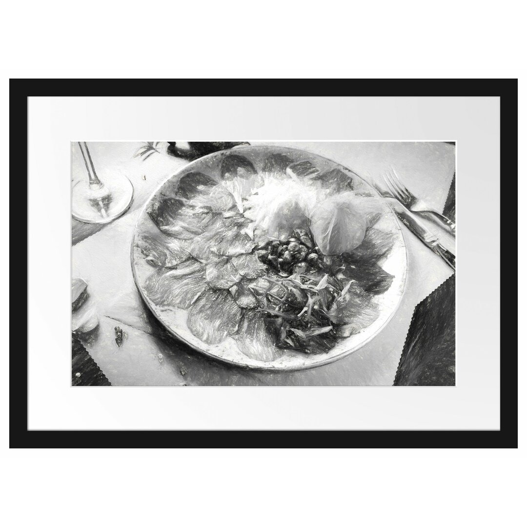 Gerahmtes Papierbild Appetitliches Carpaccio