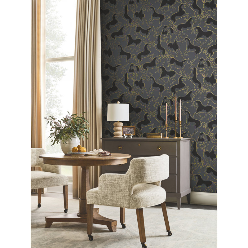 Papier peint dressage, Doré