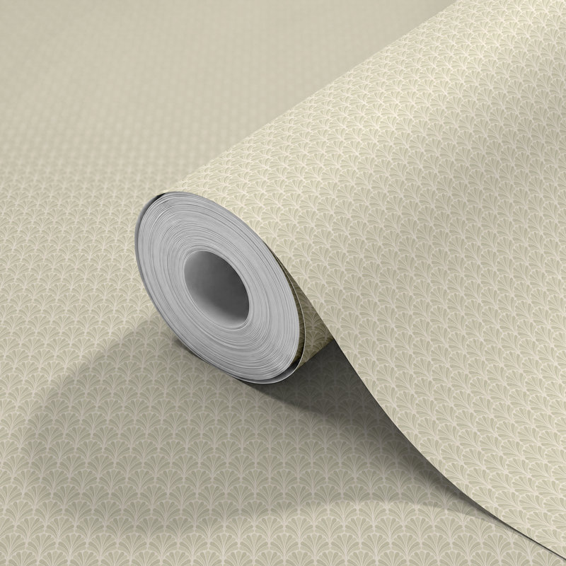 Shell Fan - Soft Sage 10m Wallpaper, Natural