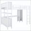 Lit mezzanine en métal avec garde-robe, bureau en L et cubes de rangement-128515253-128515250