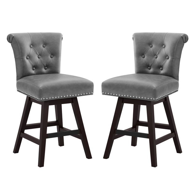 Tabouret de comptoir pivotant 26 po Aralis, Gris foncé