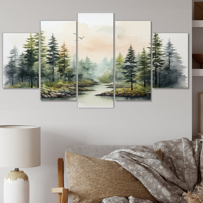 Art mural sur toile, 5 panneaux