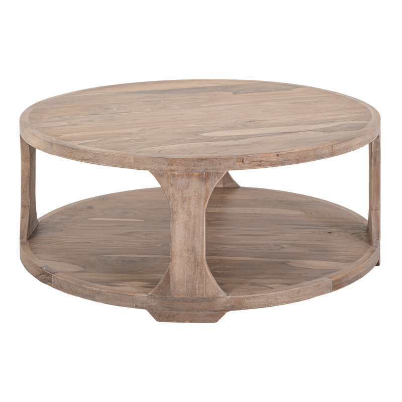 Table basse 1 tablette, Bois naturel