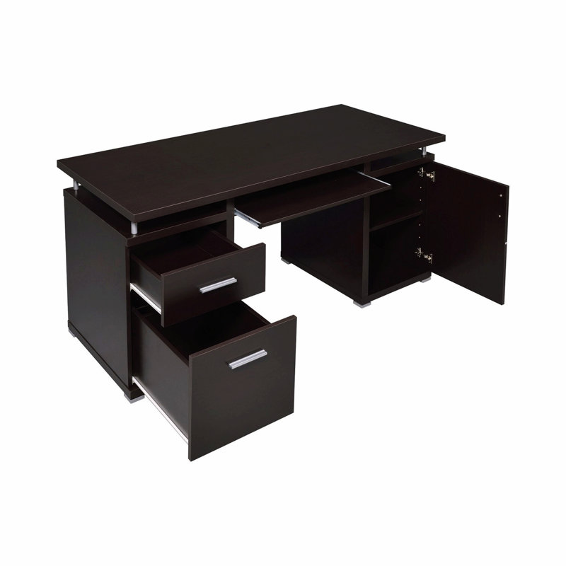 Bureau d'ordinateur avec tiroirs et armoire