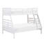 Lit superposé simple au-dessus de lit classique, finition blanche, fabrication en bois, garde-corps, aucun sommier tapissier, construction de la zone de couchage, chambres pratiques et sécurisées-786521364-786521366