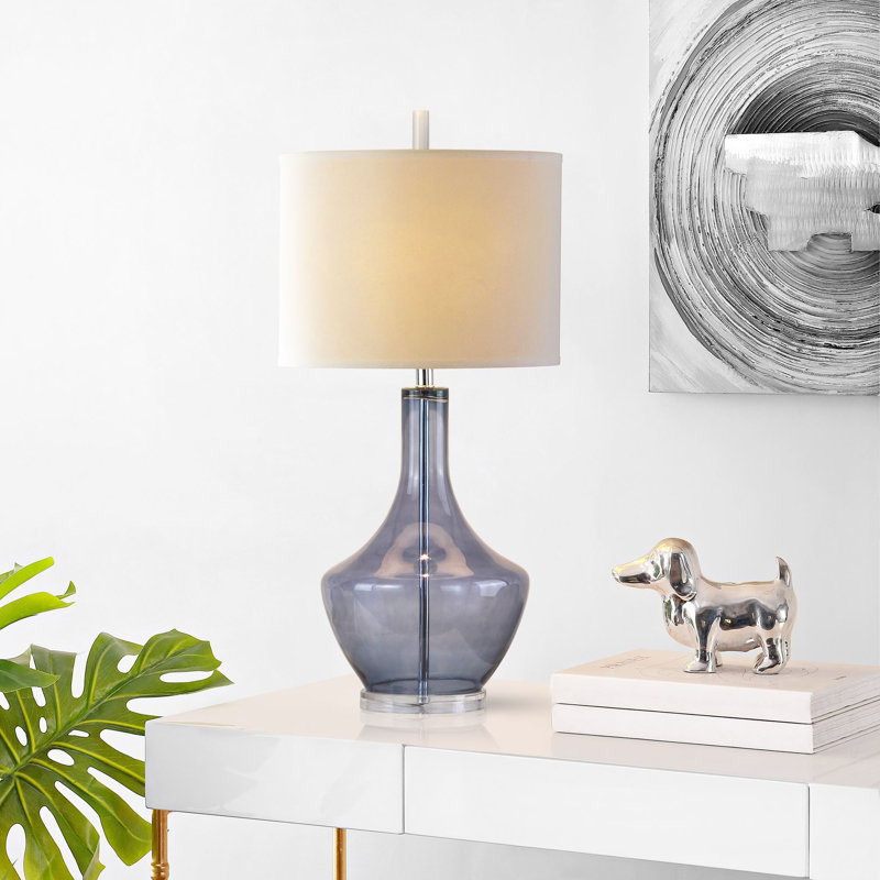 Lampe de table de 34,5 po Barrington, Bleu pâle