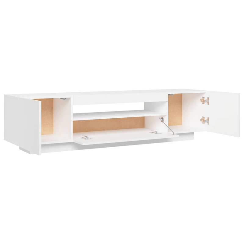 Laborde TV Cabinet with LED Lights, White