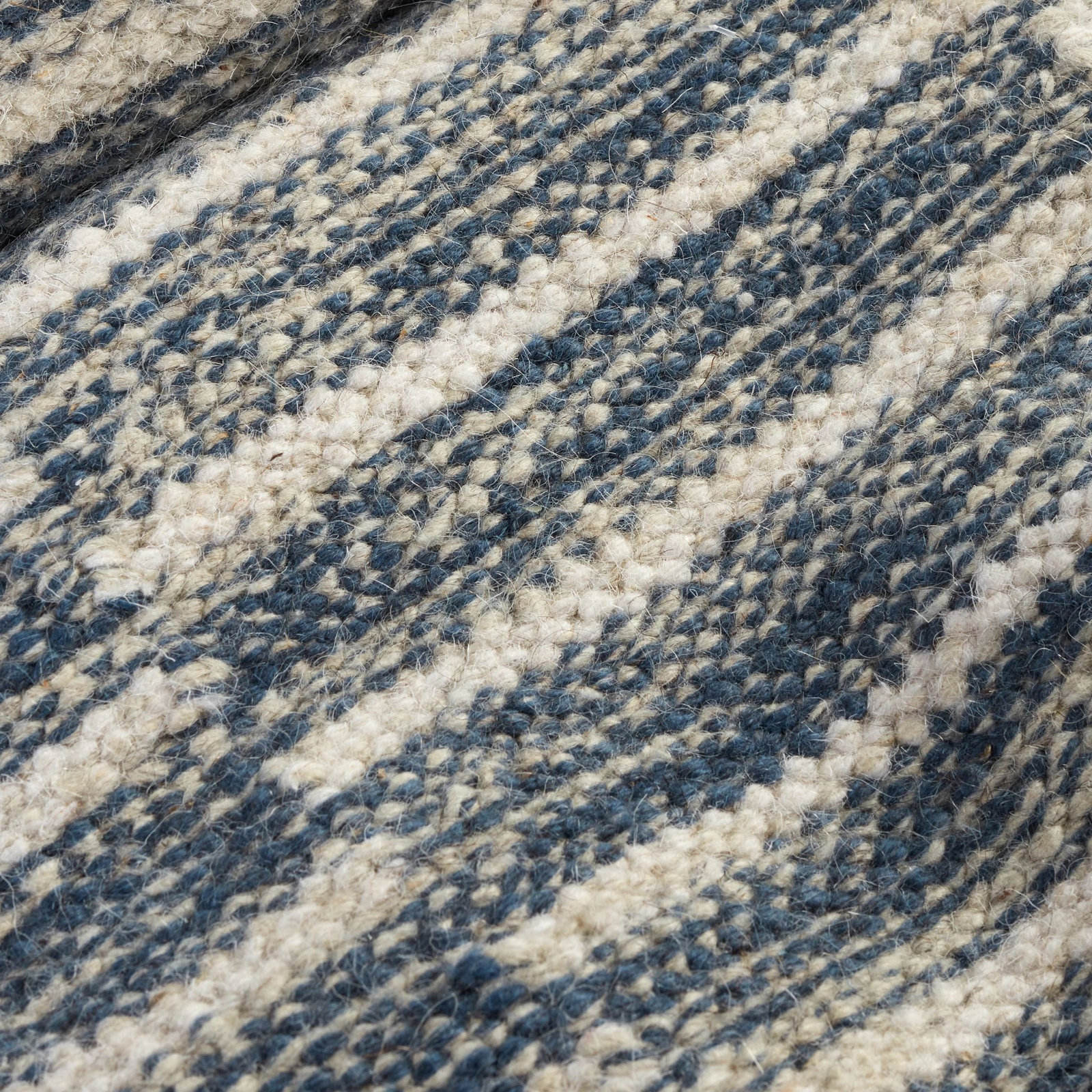 Heights Denim Hand-Woven Geometric Wool Rug, Runner 2'6" x 8'
