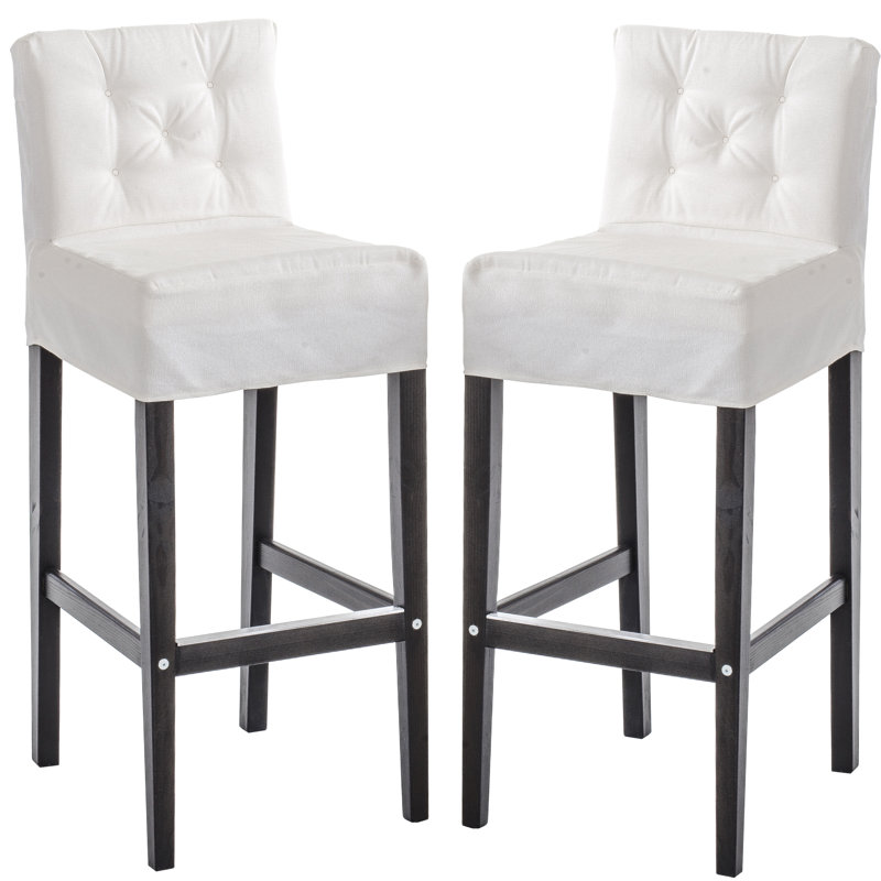 Heavenlyjoy Pine Outdoor 503.22cm Stool with Cushion, White