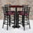 Aniket 30'' Round Laminate Table Set with Round Base and 4 Ladder Back Metal Barstools-24678171-68612010