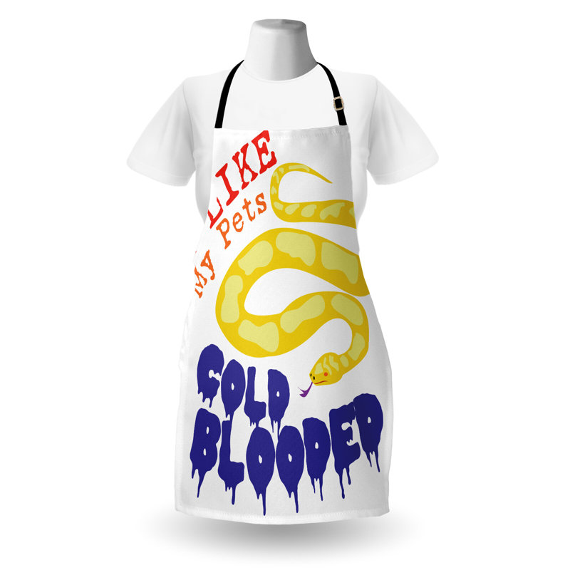 East Urban Home Reptile Apron Unisex Majestic Snake in Wild Adult Size Purple Yellow Red
