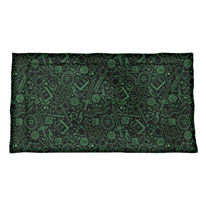 Taie décorative Katelyn Elizabeth Rainbow RPG, Microfibre, Très grand, Noir / Vert