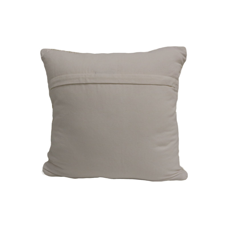 Sanremo Beige and Brown Wool Cotton Throw Pillow