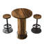 Round Bar Table Set, Farmhouse  Home Bar with 2 barstools-935385135