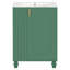 Meuble-lavabo vert 24 po avec lavabo, structure en bois massif, porte à fermeture douce, rangement latéral ouvert | Idée cadeau