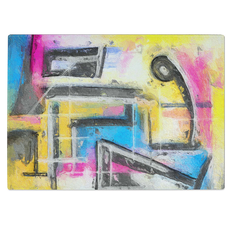 Tempered Glass Art Painting Vol.51 Chopping Board, 39 cm W x 28.5 cm L