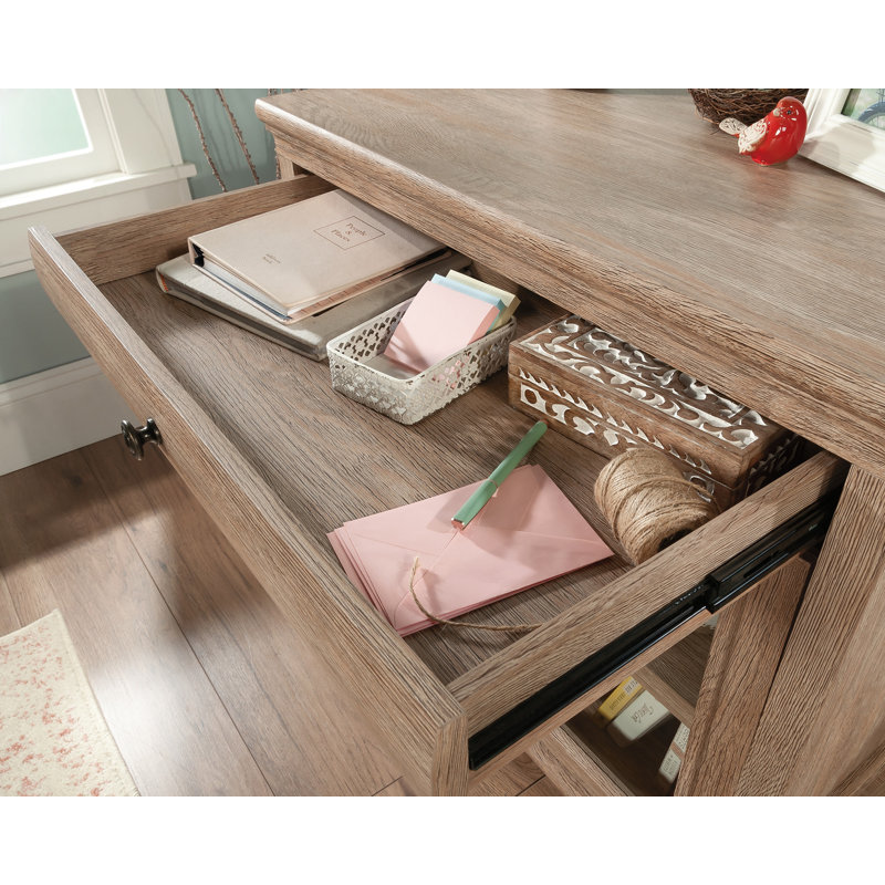 Brushed Oak Adjustable Library Cabinet with Glass Doors