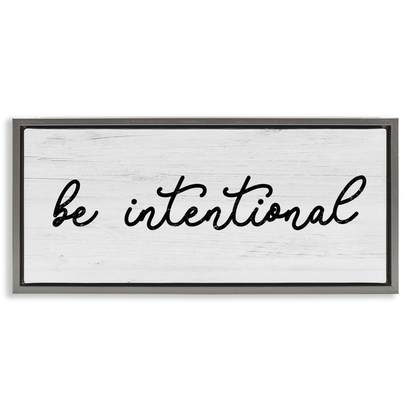 Be Be Intentional, Cadre flottant gris lustré, H 14 po x l 31 po