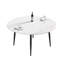 Table de salle à manger moderne 59,05 po en pierre artificielle ronde en métal pour 6 personnes avec 6 chaises
