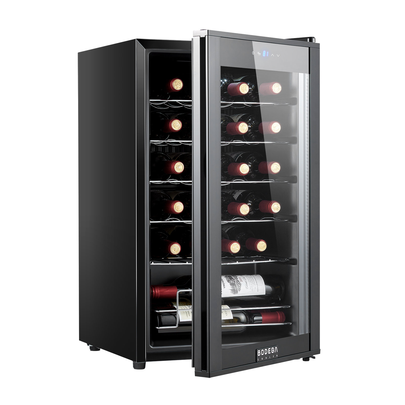 24 Bottle Wine Refrigerator  Quiet Freestanding Mini Fridge For Red, White, And Sparkling Wines, Digital Thermostat, Ideal For Home, Kitchen, Or Bedr | Fridge.com