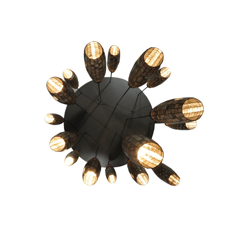 Luminaire suspendu en grappe à 16 lumières Salvator Checkers