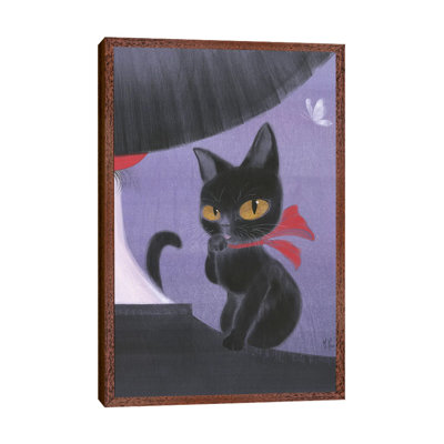 Girl And Black Cat by Martin Hsu - Print on Canvas