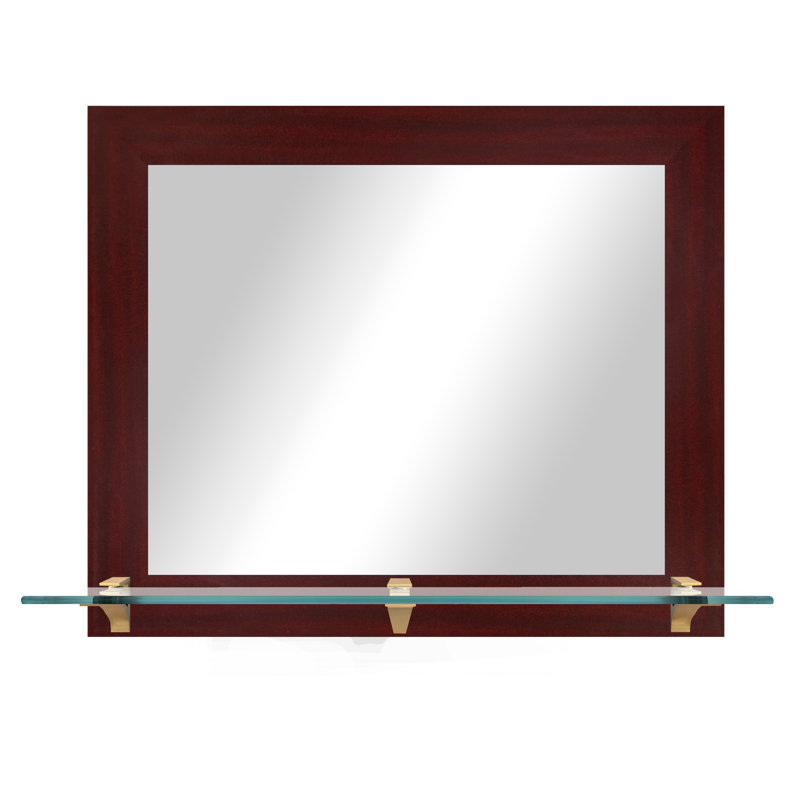Camyle Marley Flat Wall Mirror, Dark Mahogany