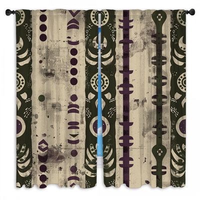 Rideaux de fenêtre à rayures géométriques Tribal