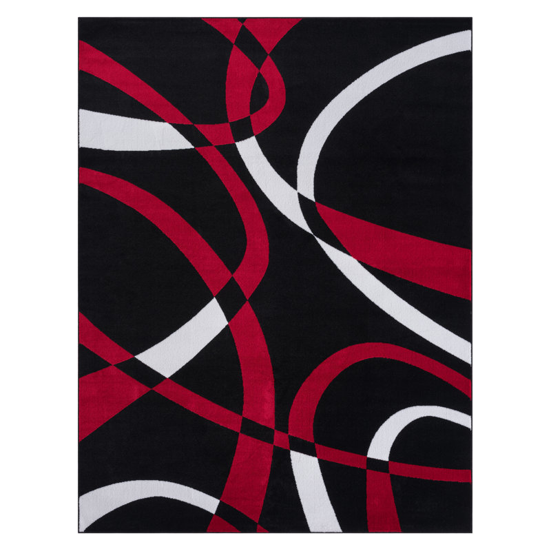 Tapis rouge / noir Fordbridge, Tapis de couloir 2 pi x 5 pi