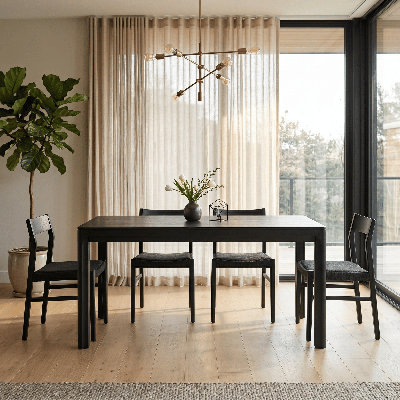 NTC Flow 55 - 71 Inch Modern Design, Rectangular Dinner Table for Dining Room, Living Room Furniture, Effortless Assembly