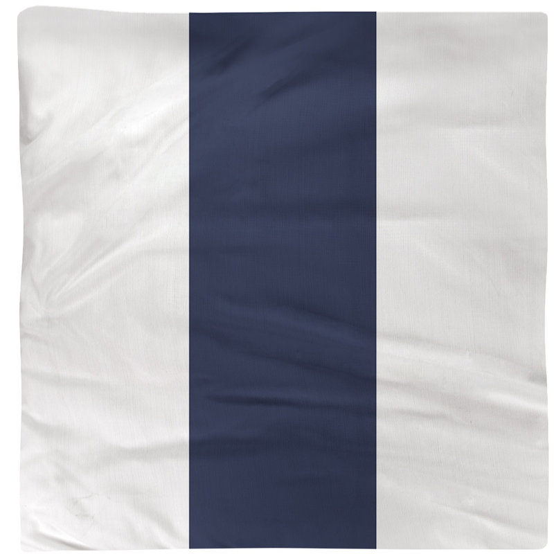 Striped Square Napkin, White/Blue/White, Cotton Twill, 10" H x 10" W x 0.25" D