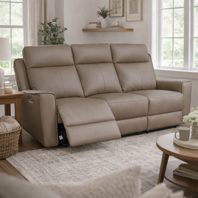 3 Seater Reclining Leather Sofa