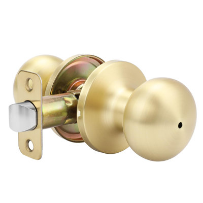 Gold Interior Door Knobs, Bedroom Door Knob, Door Knobs Interior Bulk, Brushed Gold Privacy Door Knob for Bedroom or Bathroom(1 Pack)