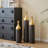 Set Of 3 Black And Gold Metal Vase Floor Vases Ideal (25"/30"/34" H)