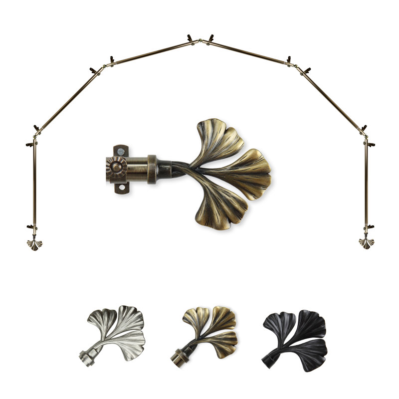 Ensemble de tringle à rideaux simple et quincaillerie Dayana, Laiton antique, 18 à 28 po (de chaque côté)