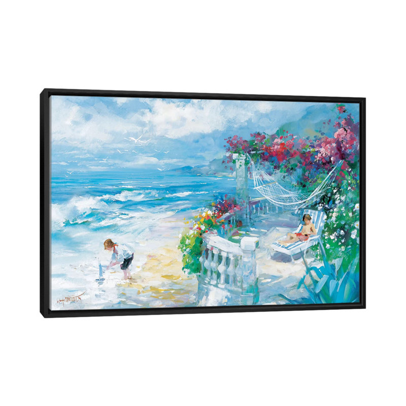 «Tranquility», reproduction sur toile, H 18 po x l 26 po x P 1,5 po, Toile avec cadre noir, Pas de tapis