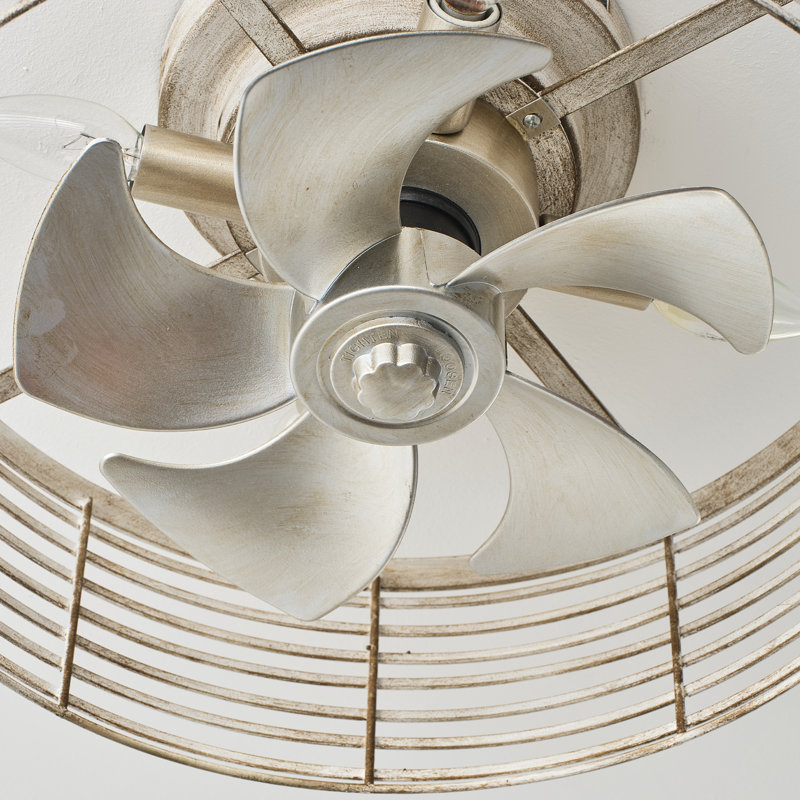 Ventilateur de plafond 17,7 "à cage intelligente avec ensemble d'éclairage, application et télécommande