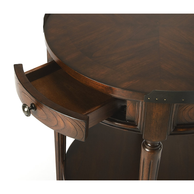 Table d'appoint ronde 1 tiroir Aleix, Champs de cerises