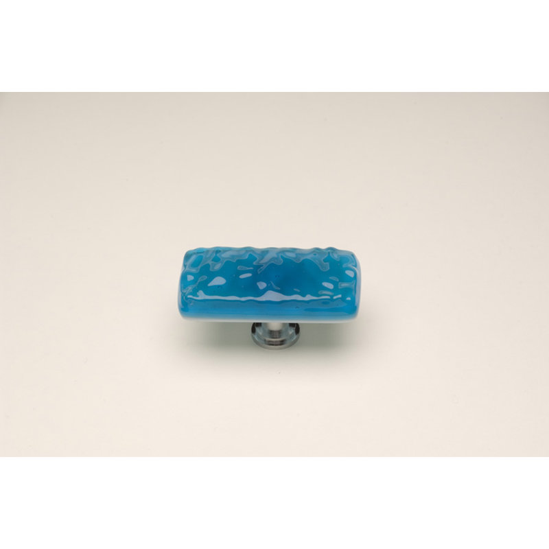 Glacier 1 1/4" Length Square Knob, Skinny Long Knob, Oil Rubbed Bronze, Sky Blue