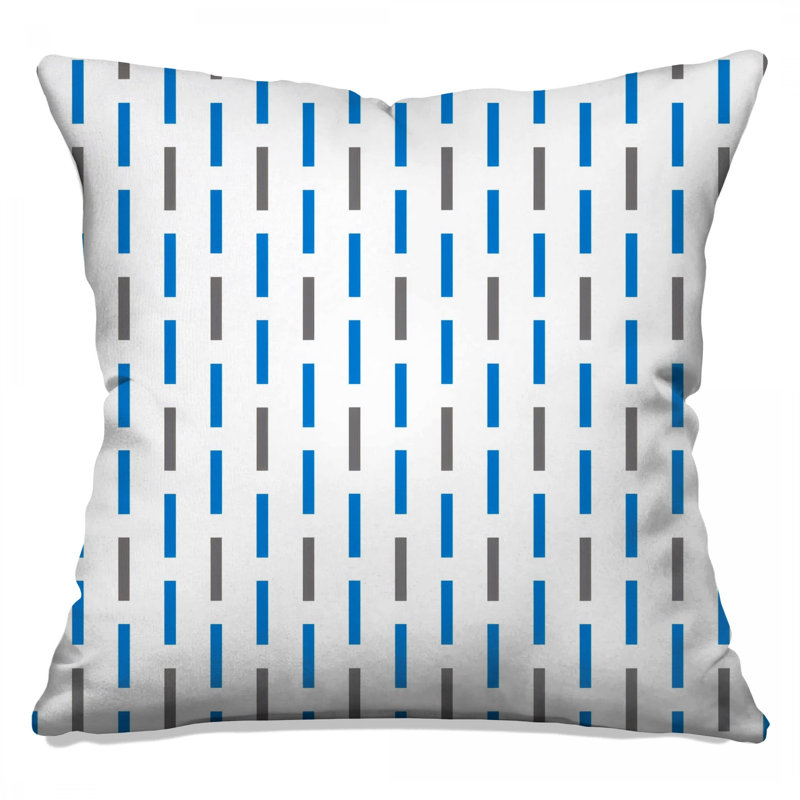Blue Gray Stripes Double Sided Throw Pillows, 20 x 20 inches