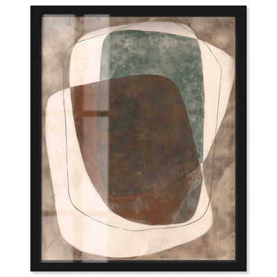 Décoration murale moderne Outline Forms III par Art Remedy, cadre noir, 36 x 45