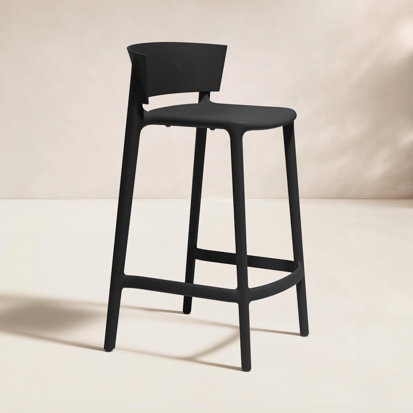 Africa Patio Bar Stool, Black, 26"