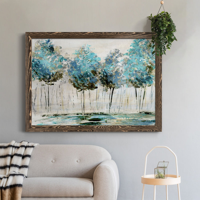 Printemps - Peinture sur toile encadrée, H 31 po x l 44 po x P 0,75 po, Noyer